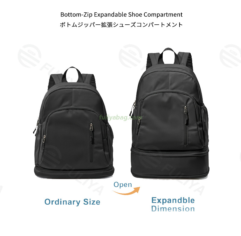 Custom Water-Resistant Casual Unisex Outdoor Travel Pack Large Capacity Gym Yoga Cycling Bag Expandable Sports Backpack