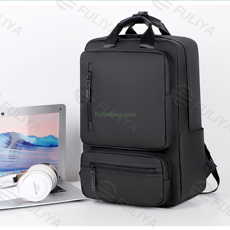Wholesale Design Backpack Multi Functional Waterproof PU Leather Backpack Black Men School Laptop Bags Rucksack