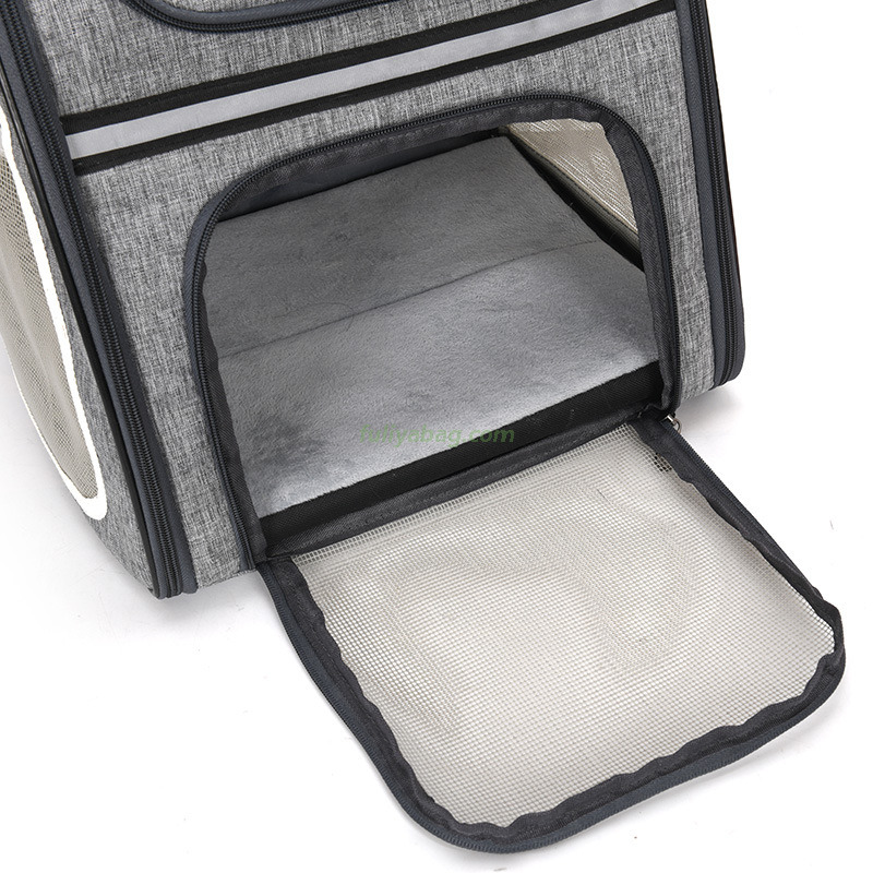 Large Capacity Outdoor Pet Walking Night Reflective Backpack Pet Carrier Shoulder Bag Dog Cat Carrying Backpack