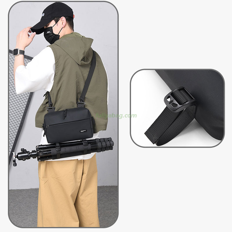 Wholesale Custom Casual Cycling Sports Waist Crossbody Bag Zipper Closure Portable Waterproof Men's Camera Shoulder Bag