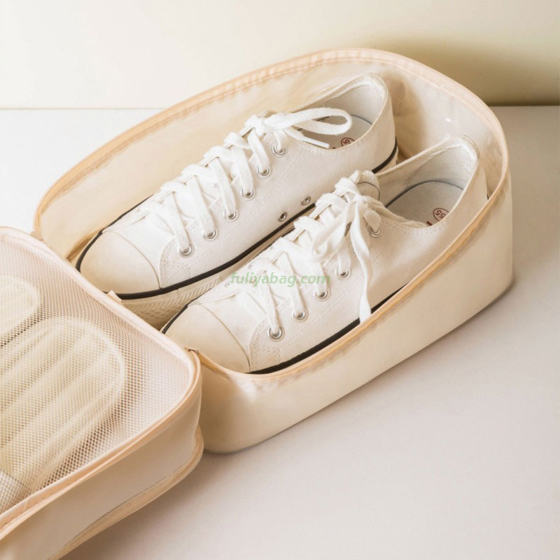 Wholesale Dust Proof Shoe Packaging Zipper Tote Bag Foldable Double Mesh Sports Travel Shoes Storage Bag for Women Men