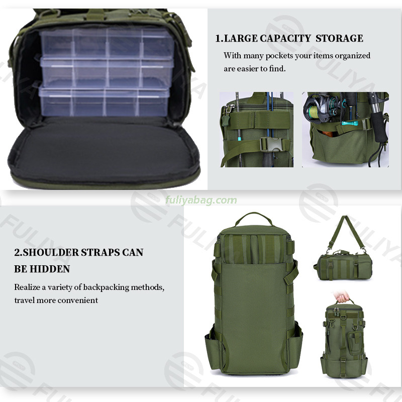 Waterproof Multi-functional Outdoor Portable Fishing Gear Rod Holder Bags Large Capacity Fishing Tackle Backpack