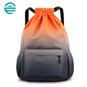 Custom Large Capacity Outdoor Causal Sport Basketball Bag Waterproof Nylon Gradient Drawstring Backpack