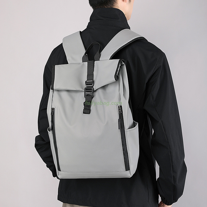 Custom logo Waterproof Casual Sports Travel Roll Top Computer Bags School Rolling Student Laptop Backpack