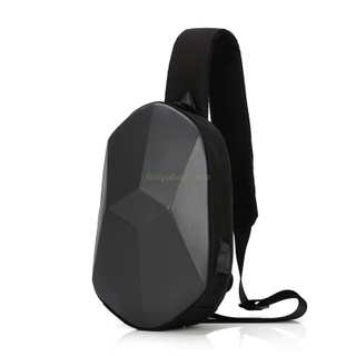 Custom Men Utility USB Multi Color Black Waterproof Unisex Outdoor Sport Chest Crossbody Back Pouch Hard Shell Sling Bag