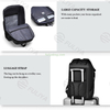 Large Capacity USB Charging Port Black Leather Backpack Business Waterproof Travel Laptop Backpack for Men