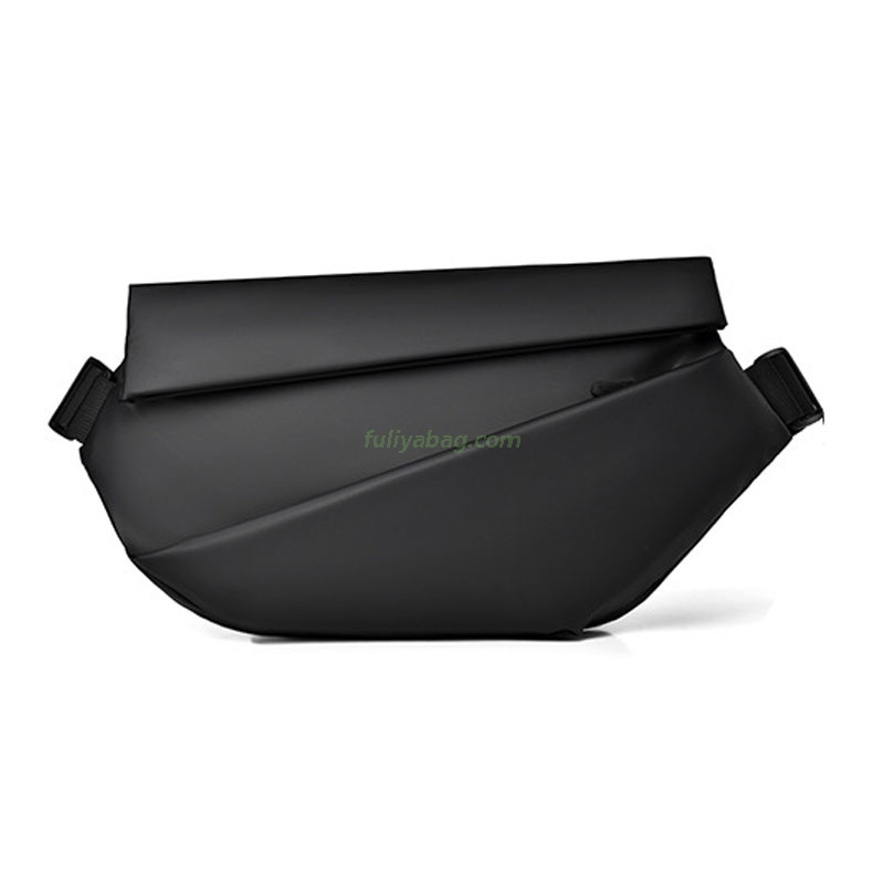 Men's Large Capacity Waterproof PU Leather Ultralight Shoulder Crossbody Bags Fashion Hiking Riding Travel Chest Bags