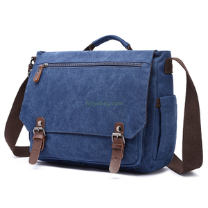 Unisex Custom Logo Retro Thickened Men's Shoulder Crossbody Bag School Handbag Large Canvas Messenger Bag