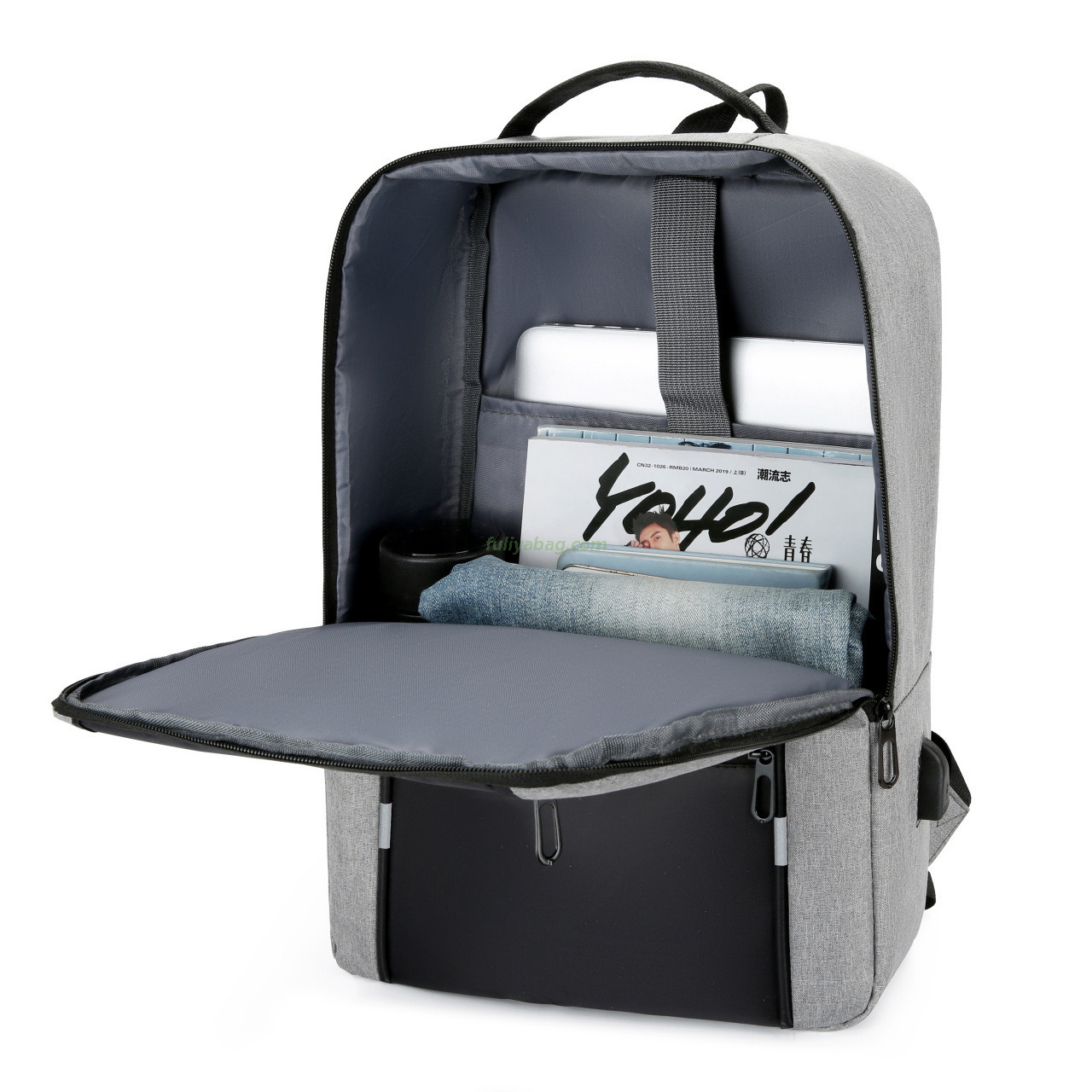 Custom Portable College Oxford 15.6 Inch Waterproof Business USB Charging Student School Bags Laptop Backpack