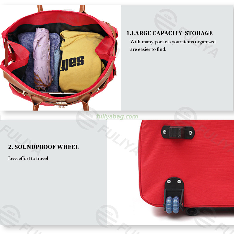 New Design Vintage Portable Roller Backpack Waterproof Large Capacity Travel Duffle Trolley Case Luggage Bag