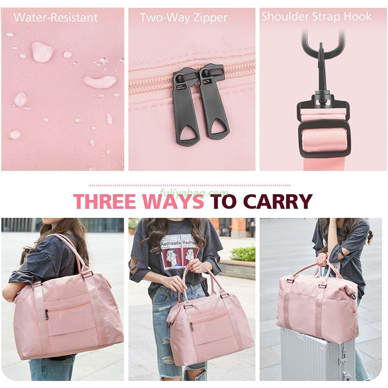 Waterproof Nylon Weekender Bag Carry On Tote Sport Gym Bags Travel Essentials Duffle Luggage Bag for Women Men