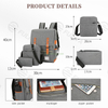 Durable Fashion Business School Bag Student Backpack Women Men Laptop USB Charging 3 Pieces Set Backpack
