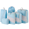 Customized Waterproof 6pcs Set Travel Packing Bag Compression Packing Zipper Storage Bags for Shoe Clothes Organizer