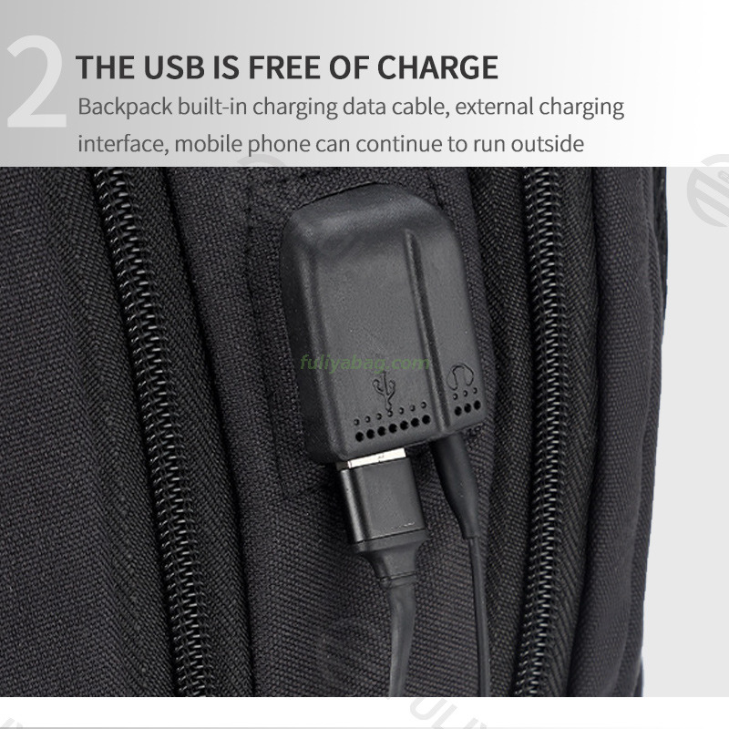C-80262 Waterproof USB Charging Travel Business Laptop Backpack