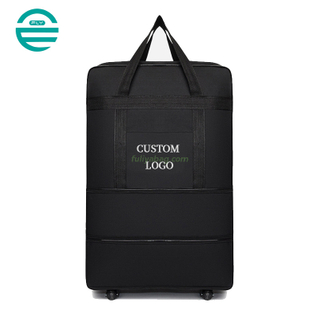 Wholesale Custom Unisex Large Capacity Foldable Expandable Travel Luggage Rolling Wheeled Trolley Backpack Duffel Bag