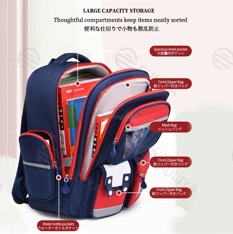 Custom Logo Printed Girl Waterproof Anime Stationery Large Capacity Children Student Backpack Kids School Bag