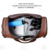 Custom Logo Waterproof PU Leather Business Duffle Bag Large Capacity Single Shoulder Luggage Tote Bag Travel Duffel Bag