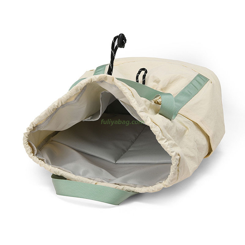 Custom Women Men Portable Nylon Waterproof Drawstring Backpack for Cycling Gym College Badminton Pull String Sport Bag