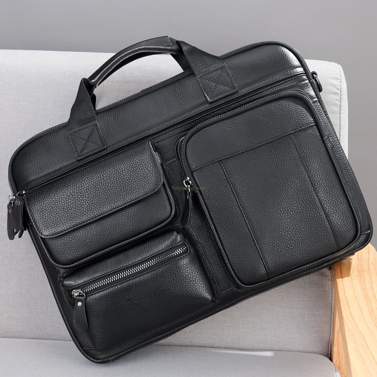 Men's Messenger Bag Office Work Shoulder Bag Computer Handbag Business Laptop Genuine Leather Briefcase