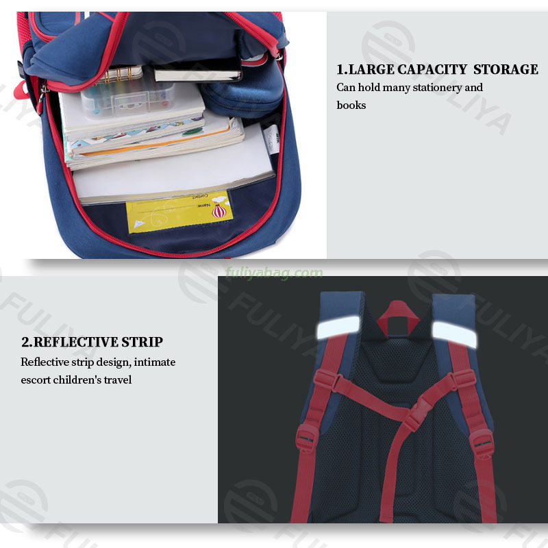 Customized Waterproof Bookbag Large Capacity Schoolbag Girls Boys Kids School Students Children Backpack