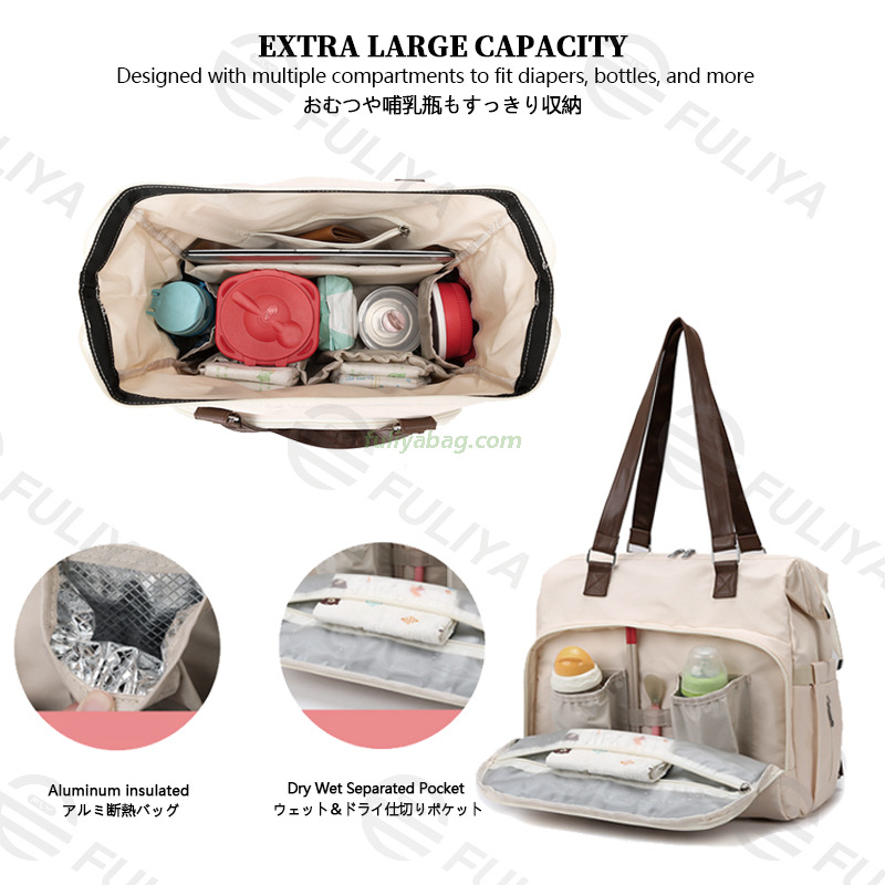 Customized Waterproof Travel Baby Diaper Tote Bag Lightweight Large Capacity Mummy Backpack Maternity Bag for Hospital