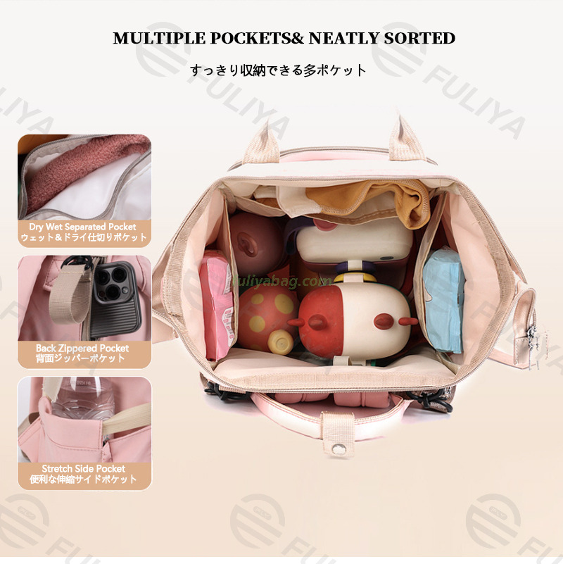 BSCI Factory Multifunctional Waterproof Convertible Nappy Baby Care Bag Mommy Backpack With Changing Station