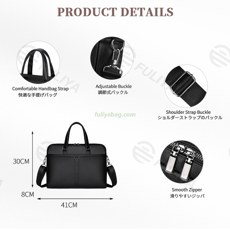 Custom Logo Waterproof Men Laptops Notebook Messenger Bag Pu Leather Crossbody Bag Business Briefcases for Lawyers