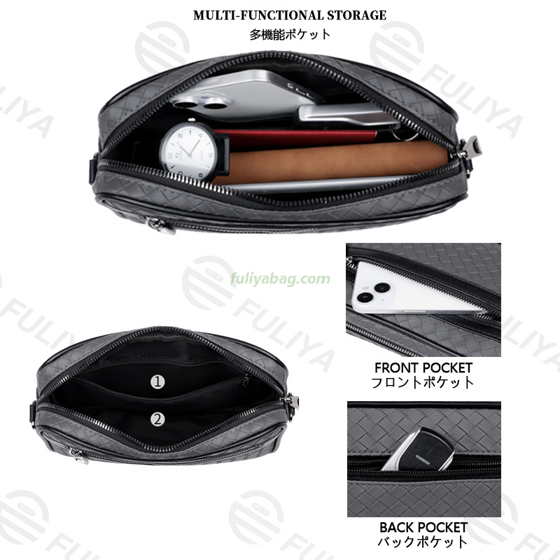 Wholesale Men Tote Handbags Casual Woven Single Shoulder Crossbody Bag Business Men Messenger Chest Bag