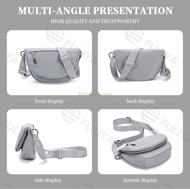Wholesale Polyester Fibre Foldable Daily Casual Large Capacity Fanny Pack Belt Bag Outdoor Sport Cross body Bag
