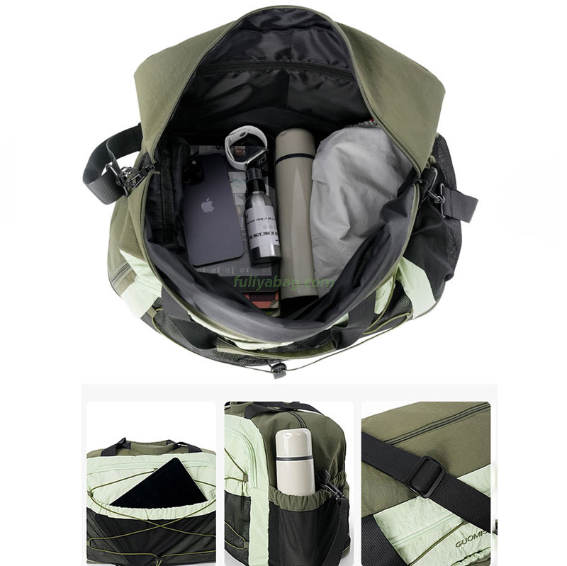 Custom Adjustable Strap Wet Dry Separation Gym Sports Travel Bag Expandable Gym Duffel Bag With Shoe Compartment
