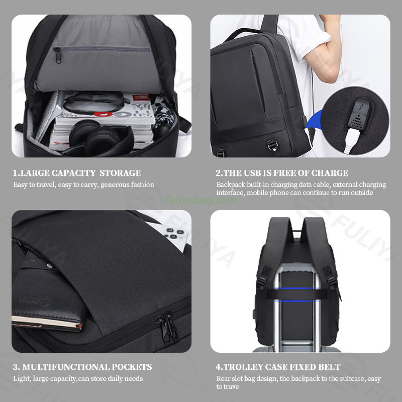 Usb Mochila Computer 15.6 Lightweight School Bags Men Business Backpack Minimalist Laptop Backpack Bag for Work