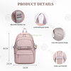Customized Logo Lightweight Nylon Student Backpack Waterproof Large Capacity Beautiful Girls Pink School Bag