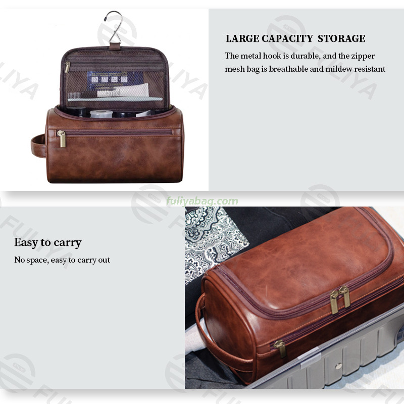 Travel Multi-functional Storage Bag Toiletry Makeup Bag Large Capacity Pu Leather Portable Pouch Cosmetic Bags for Women