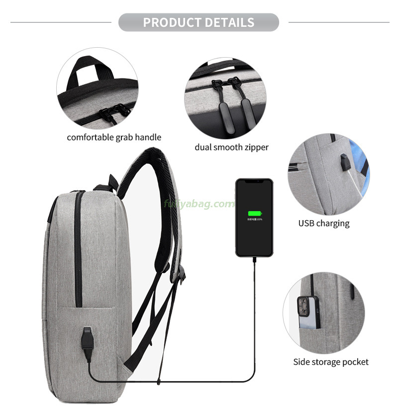 Wholesale Unisex 15 Inches Notebook Tablet Back Pack Oxford Usb Working Business Laptop Backpacks For Male