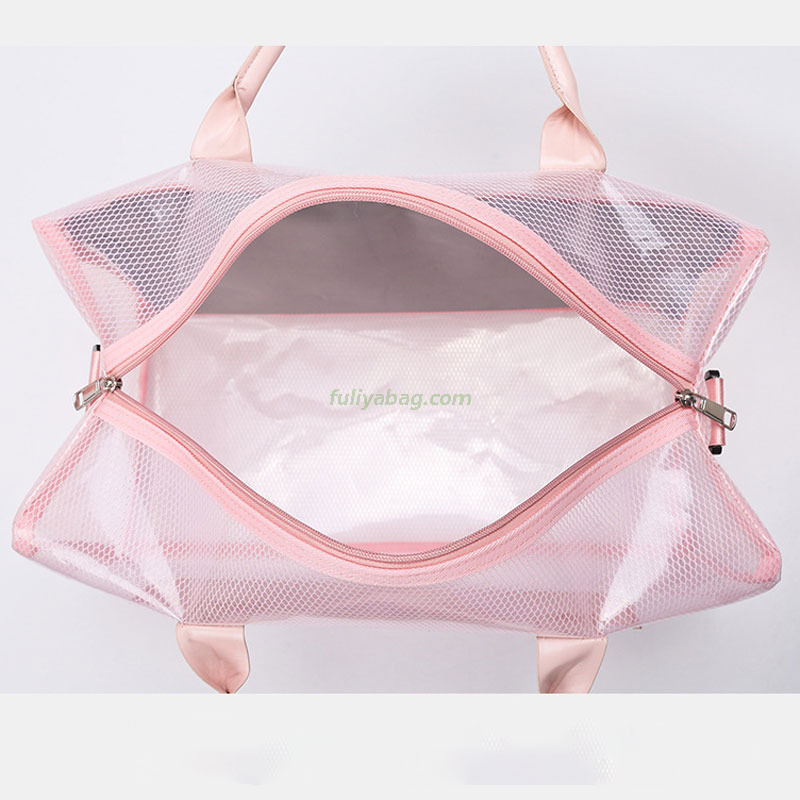 Custom Logo PVC Casual Transparent Storage Bag Waterproof Lightweight Outdoor Travel Swimming Duffle Sport Gym Bag