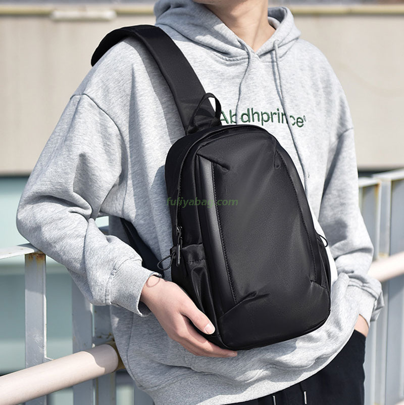 Custom Logo Stylish Waterproof Portable Men Chest Back Bag Outdoor Travel Crossbody Single Sling Pack Sports Chest Bag