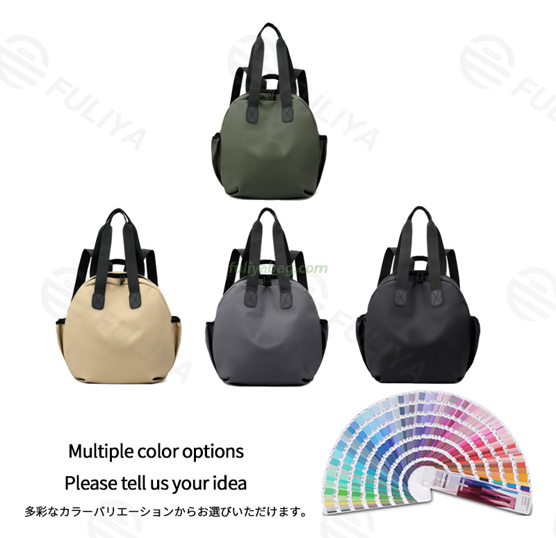 Factory Wholesale Men Women PU Waterproof Hand Carry Double Shoulder School Bags Casual Sports Round Travel Backpack