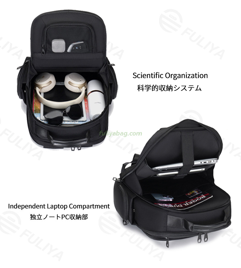 Custom Logo Black Waterproof Oxford Travel Business Computer Rucksack Airplane Office Laptop Backpack for Men Daily Use
