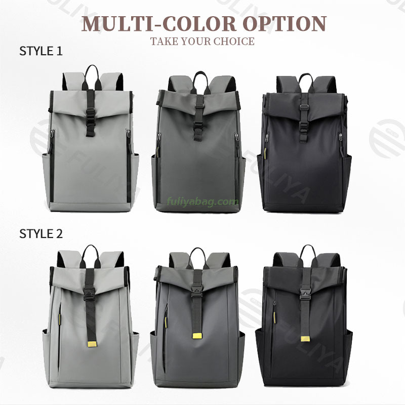 Custom logo Waterproof Casual Sports Travel Roll Top Computer Bags School Rolling Student Laptop Backpack
