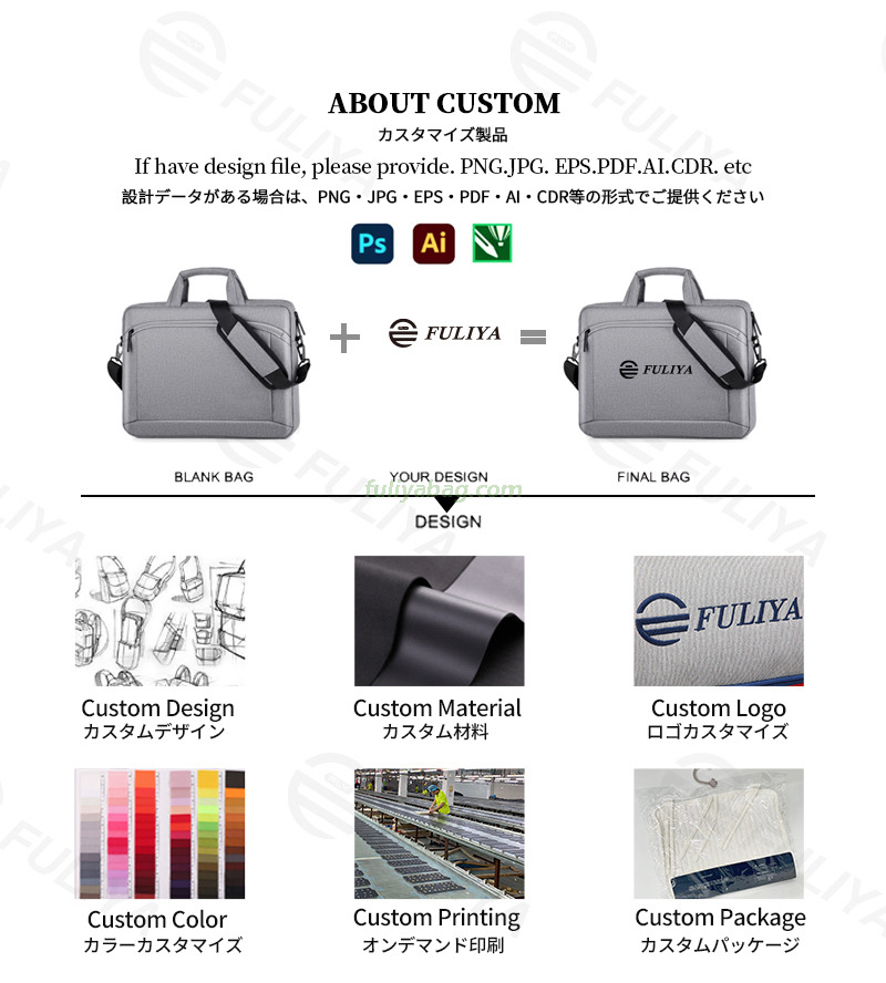 Custom Colorful Design Luxury Computer Handbag Waterproof Men Business Messenger Briefcase Work Lawyer Laptop Bag