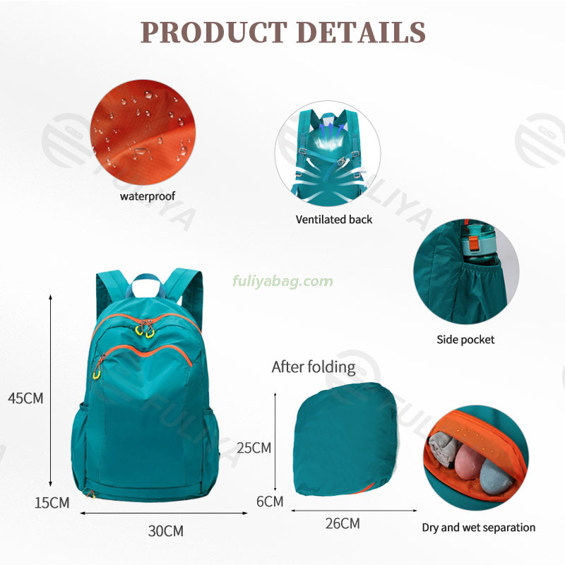 Waterproof Nylon Dry Wet Separation Swimming Fitness Backpack Large Capacity Lightweight Outdoor Sports Backpack