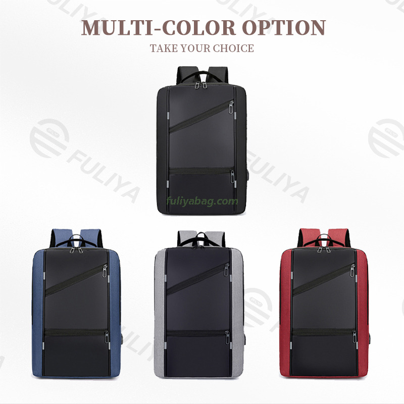 Custom Portable College Oxford 15.6 Inch Waterproof Business USB Charging Student School Bags Laptop Backpack