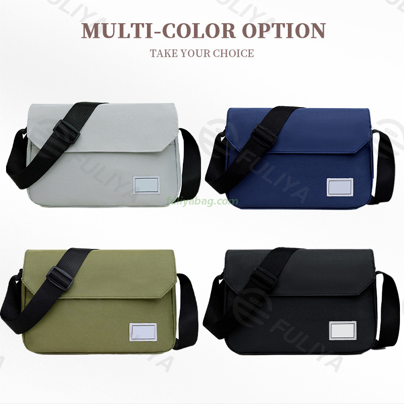 Custom Logo Large Capacity Portable Shoulder Bag Waterproof Nylon Men Messenger Cross body Bag For Teenagers