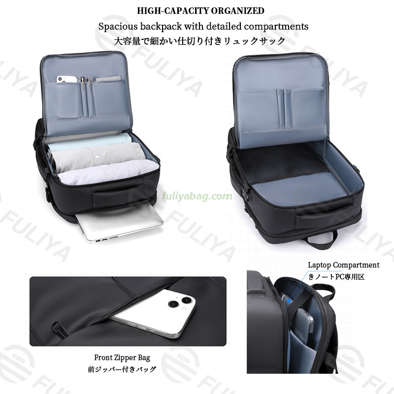 Business Custom Lightweight Durable School Backpack Notebook Bag Waterproof Travel Large Capacity Usb Laptop Backpack