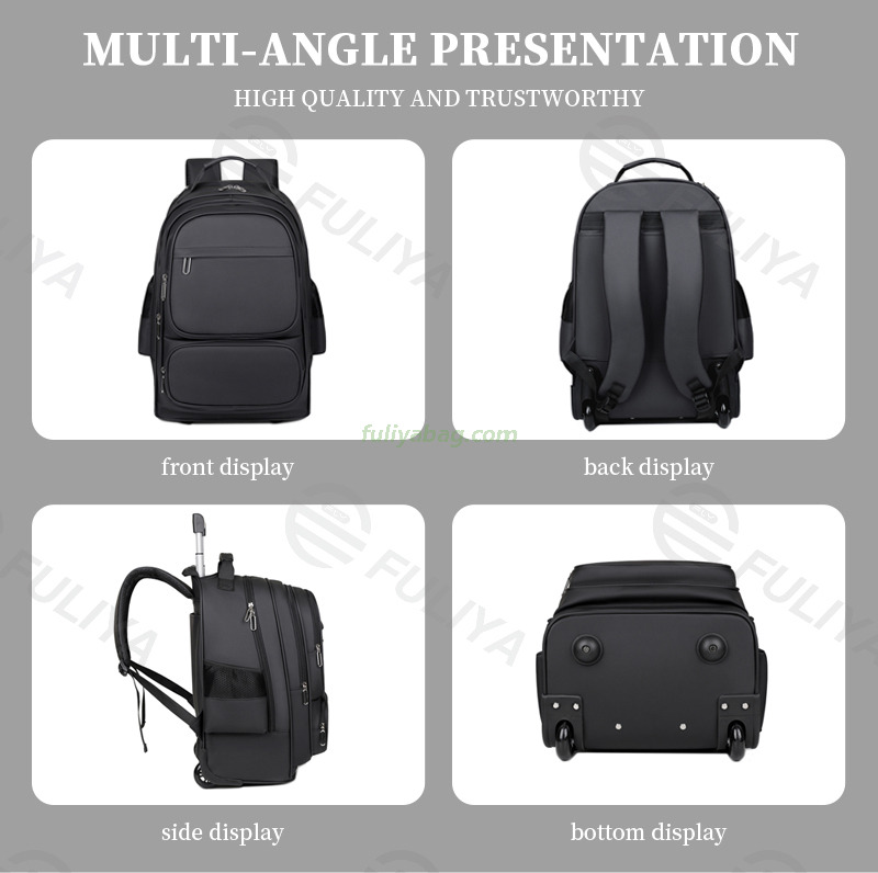 15.6 Inch Waterproof School Business Travel Suitcase Wheels Trolley Backpack Anti Theft Smart Mens Laptop Backpack