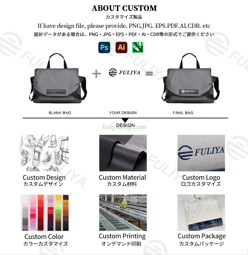 Unisex Custom Wholesale Large Capacity Daily Waterproof Wear Resistant Outdoor Travel Simple Student Messenger Bag