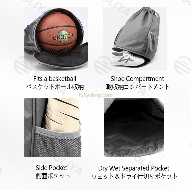 Custom Logo Waterproof Drawstring Backpack Sports Gym Bag Outdoor Football Drawstring Bags Soccer Drawstring Backpack