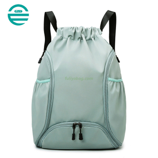 High Quality Basketball Football Fitness Sports Bag Casual Travel Waterproof Oxford Drawstring Backpack With Shoe Space