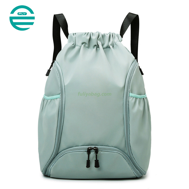 High Quality Basketball Football Fitness Sports Bag Casual Travel Waterproof Oxford Drawstring Backpack With Shoe Space