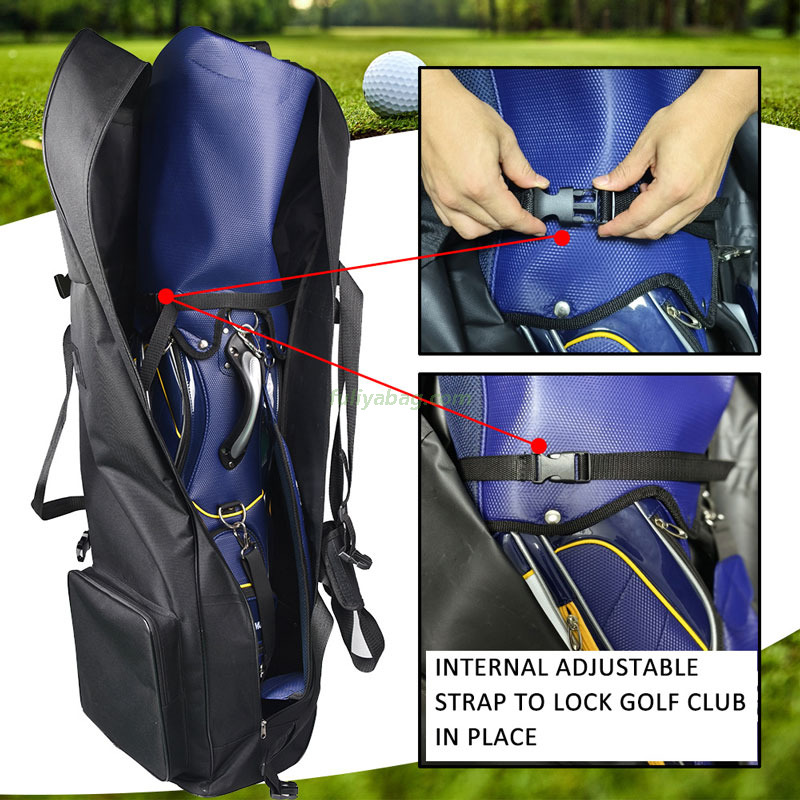 Portable Black Golf Travel Roller Bag Protector Cover Men 900D Thickened Waterproof Stand Golf Travel Bag With Wheels